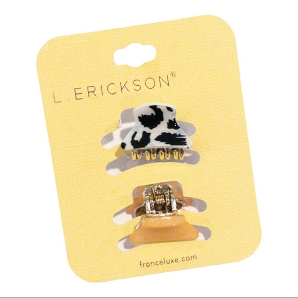 NEW L. ERICKSON 1” Mini Hair Clip Set